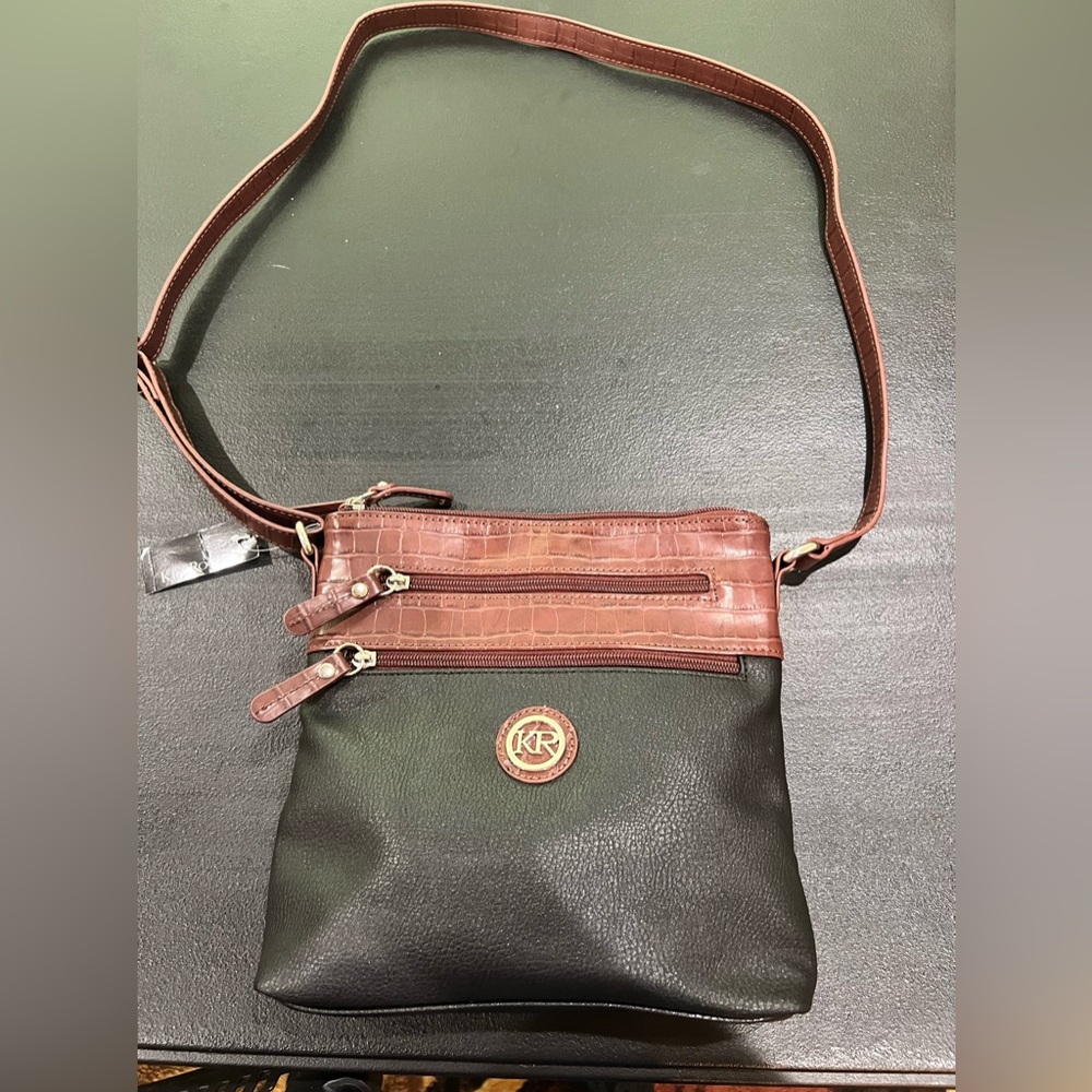 Kim Rogers® Pebble with Crocodile Crossbody Bag  (NWT)
